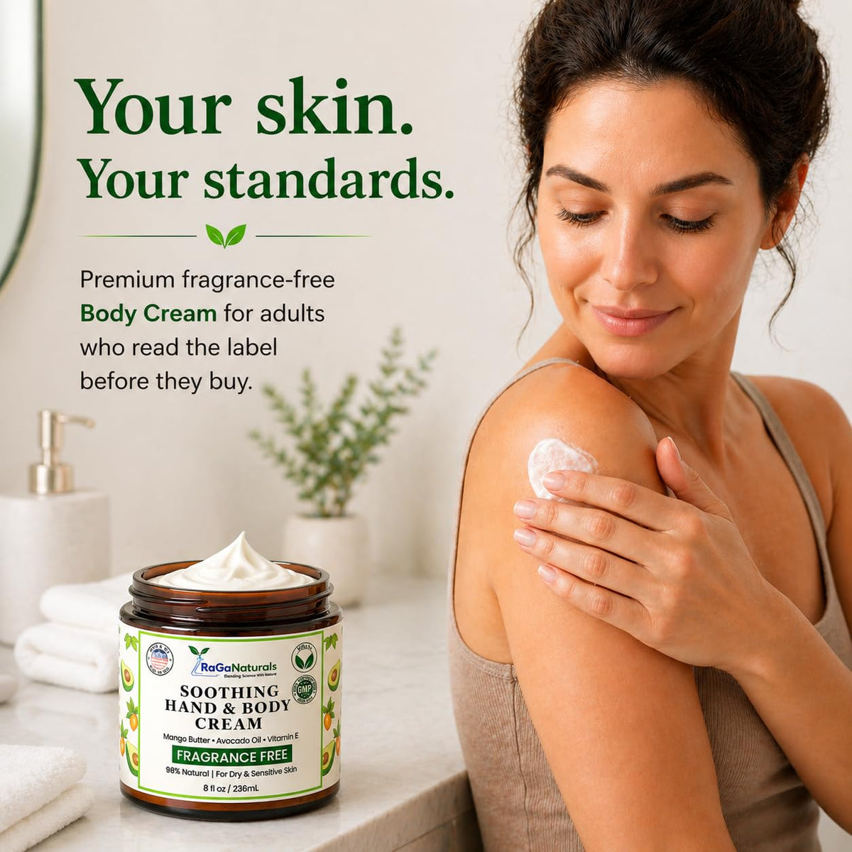 RaGaNaturals open jar close-up showing creamy texture and quick absorption