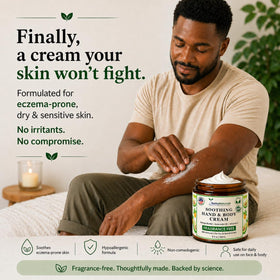 RaGaNaturals jar held in hand to show 8 oz size and travel convenience