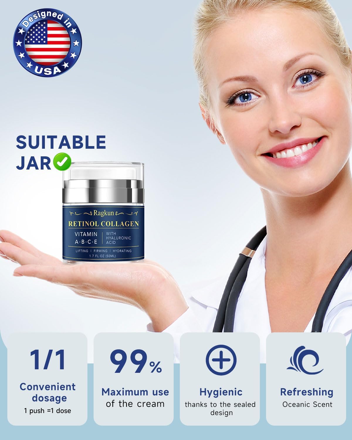 Ragkun being applied to cheek demonstrating gentle spread and hydration boost