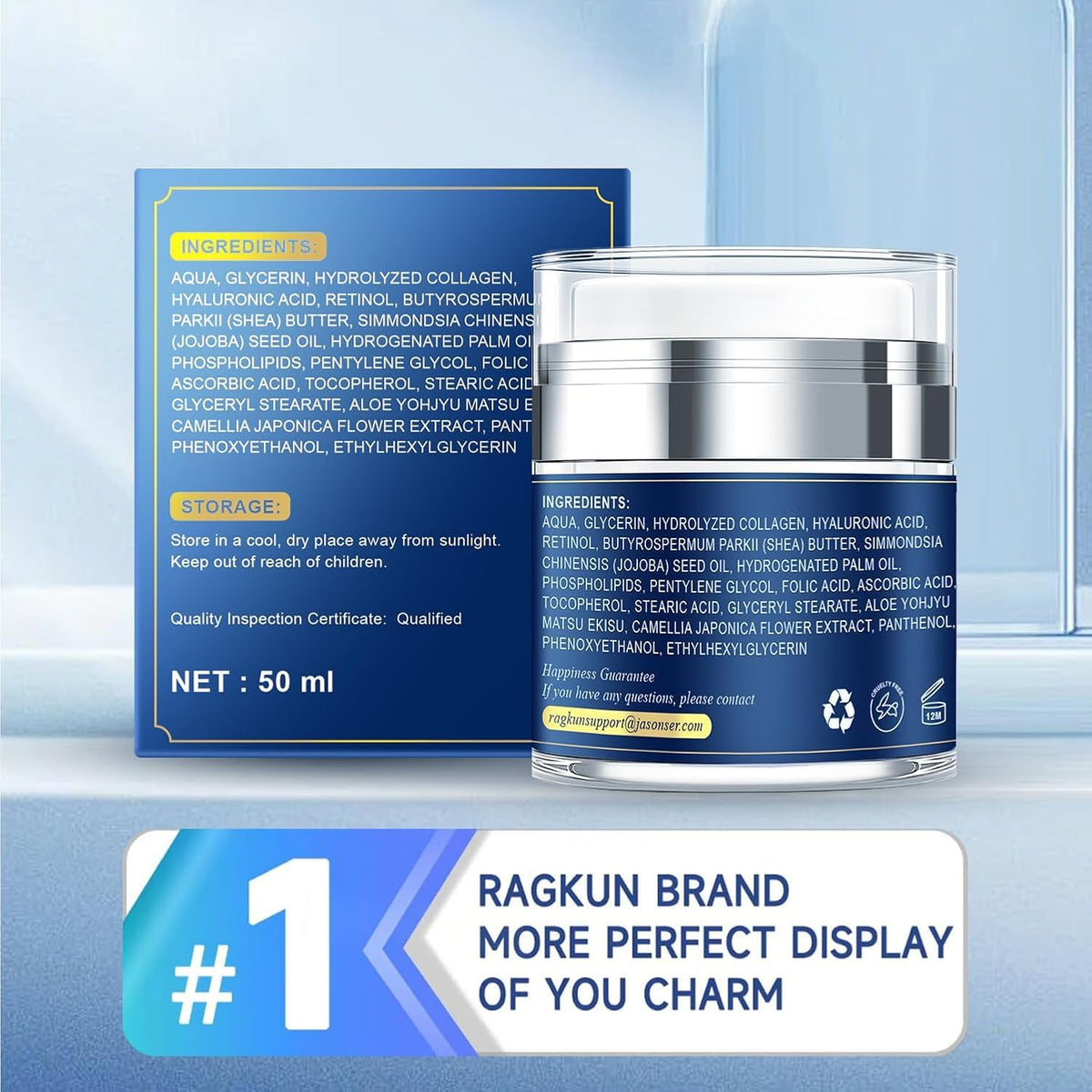 Ragkun on bathroom counter styled with towel conveying daily skincare ritual