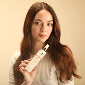 Rahua before and after shine comparison showing improved gloss and smoother hair