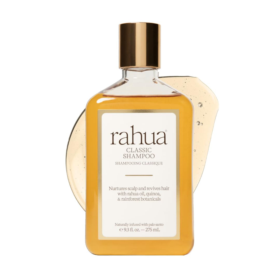 Rahua Classic Shampoo front bottle showing clean-label benefits