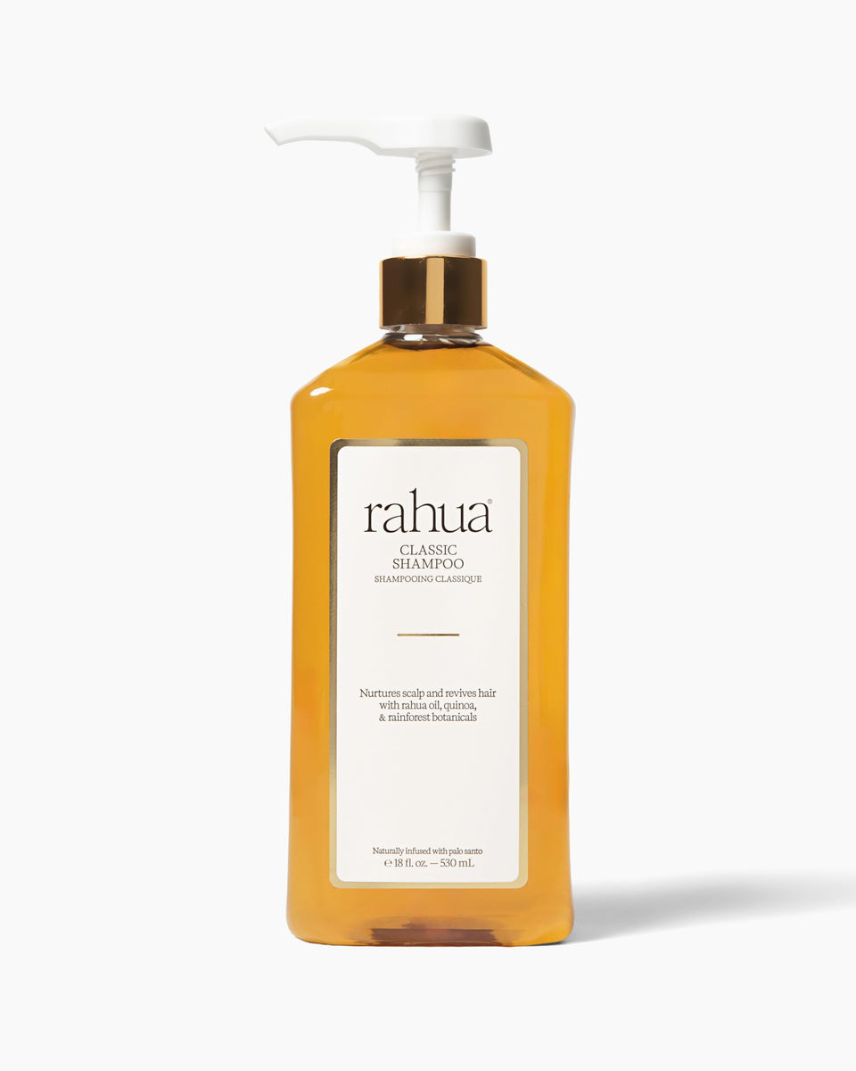 Rahua bottle front view showing label and eco-friendly design, promotes clean hydration