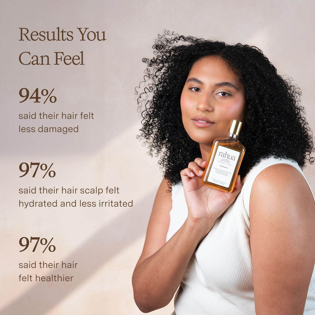 Rahua Classic Shampoo in shower being applied for gentle cleanse