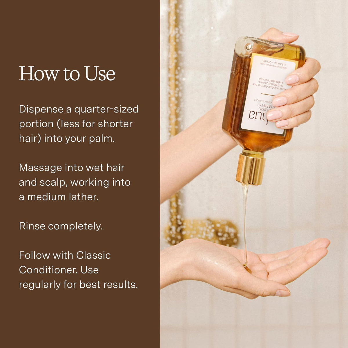 Rahua Classic Shampoo next to everyday items showing 9.3 fl oz scale