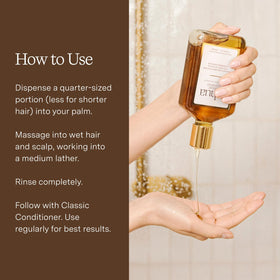 Rahua Classic Shampoo next to everyday items showing 9.3 fl oz scale
