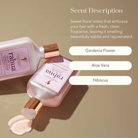 Rahua shampoo in shower with lather demonstrating gentle cleanse and tonality control