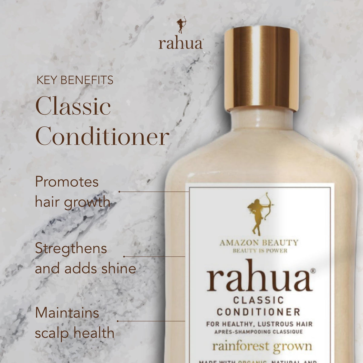 Rahua conditioner texture on palm illustrating lightweight detangling