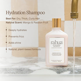 Rahua creamy lather texture detail demonstrating rich moisturizing foam