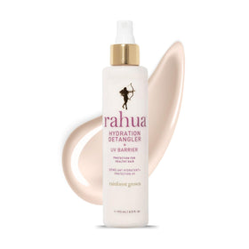 Rahua bottle front packaging showing label and 6.5 oz size, promotes lightweight detangling