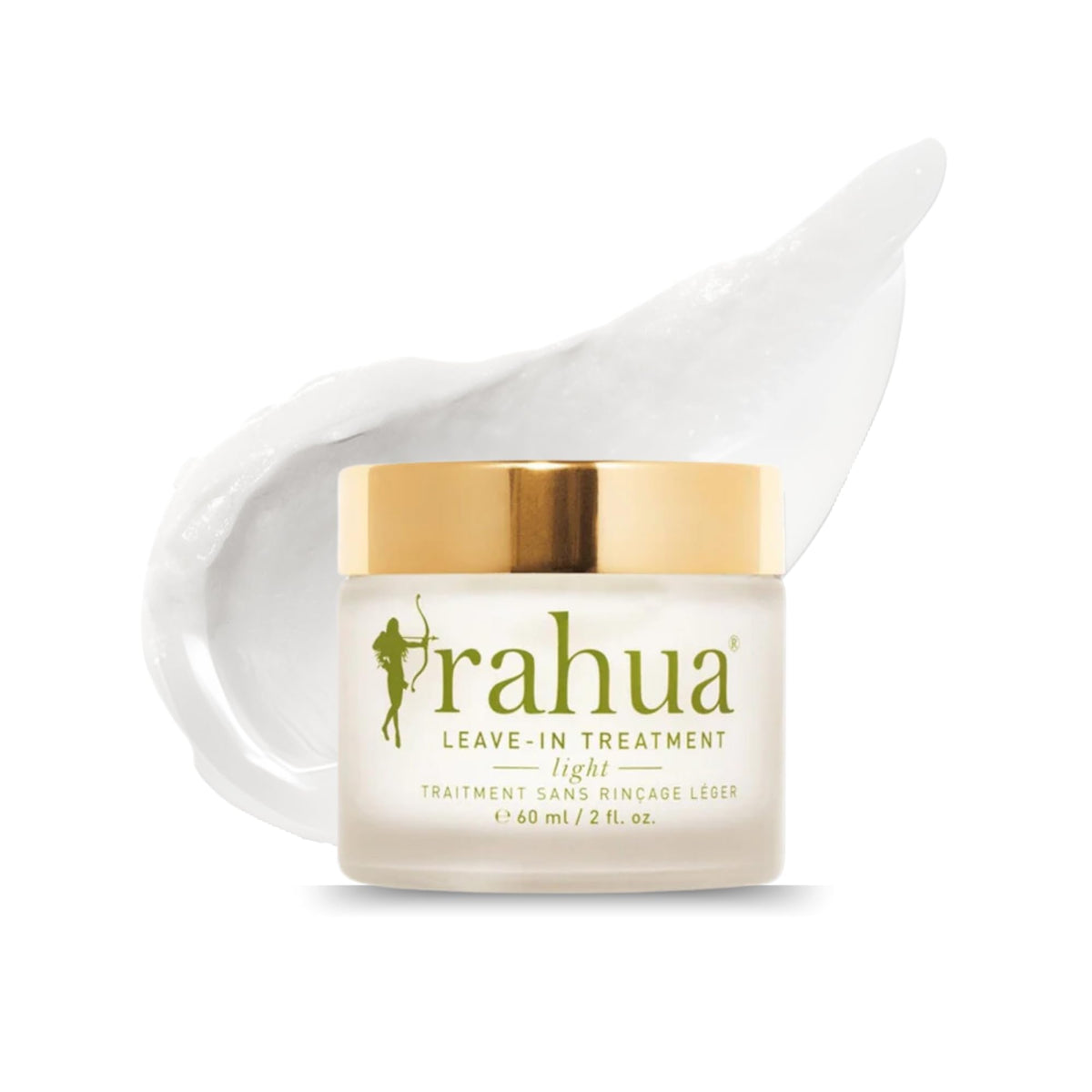 Rahua front packaging of leave-in treatment light showing sleek bottle benefits