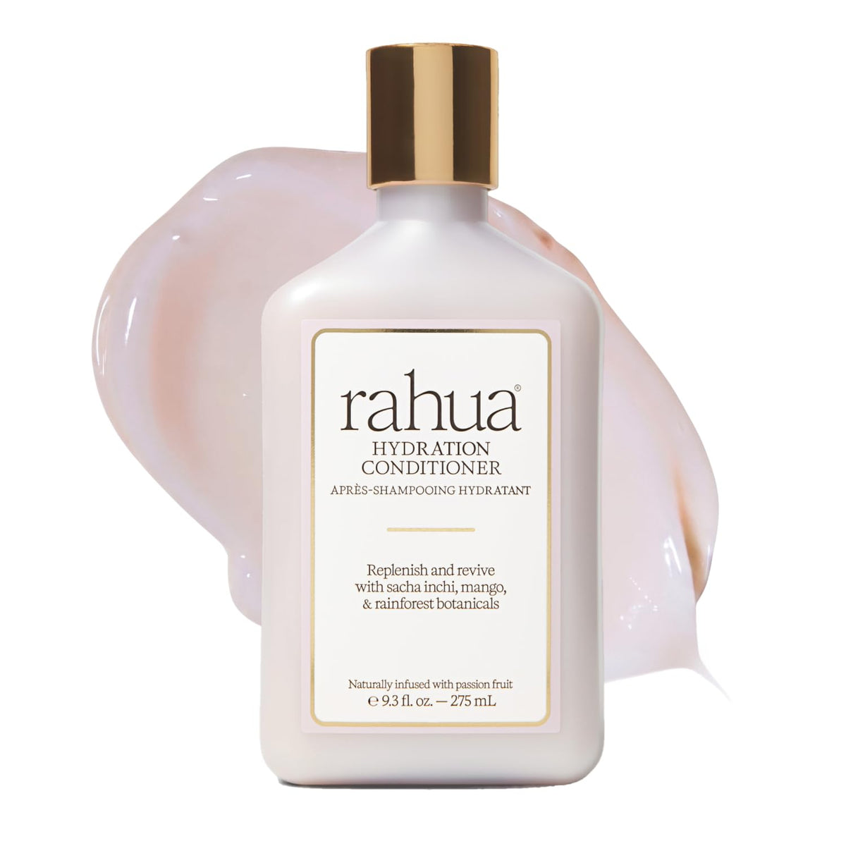 Rahua hydration conditioner front bottle showing sleek packaging and brand benefit