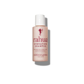 Rahua front packaging travel bottle showing label and benefit of deep hydration