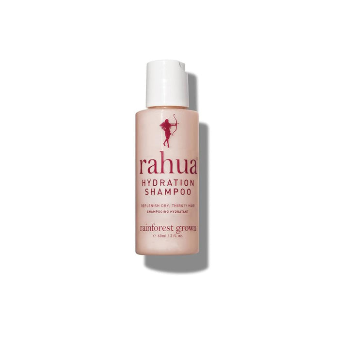 Rahua front packaging travel bottle showing label and benefit of deep hydration