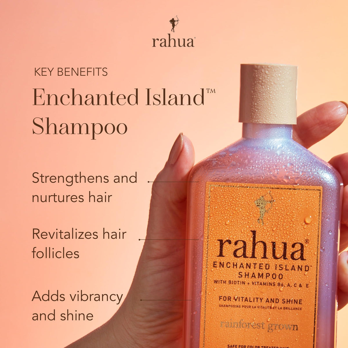 Rahua biotin and vitamins display promoting strengthened hair follicles