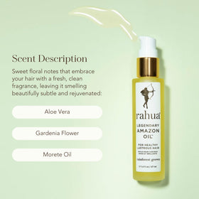 Rahua product label showing Amazonian ingredient list and transparency benefit