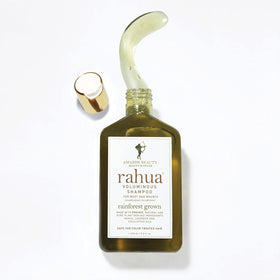 Rahua shampoo texture close-up highlighting gentle foaming action
