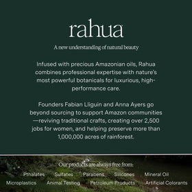 Rahua shampoo staged in bathroom lifestyle scene for daily ritual benefit