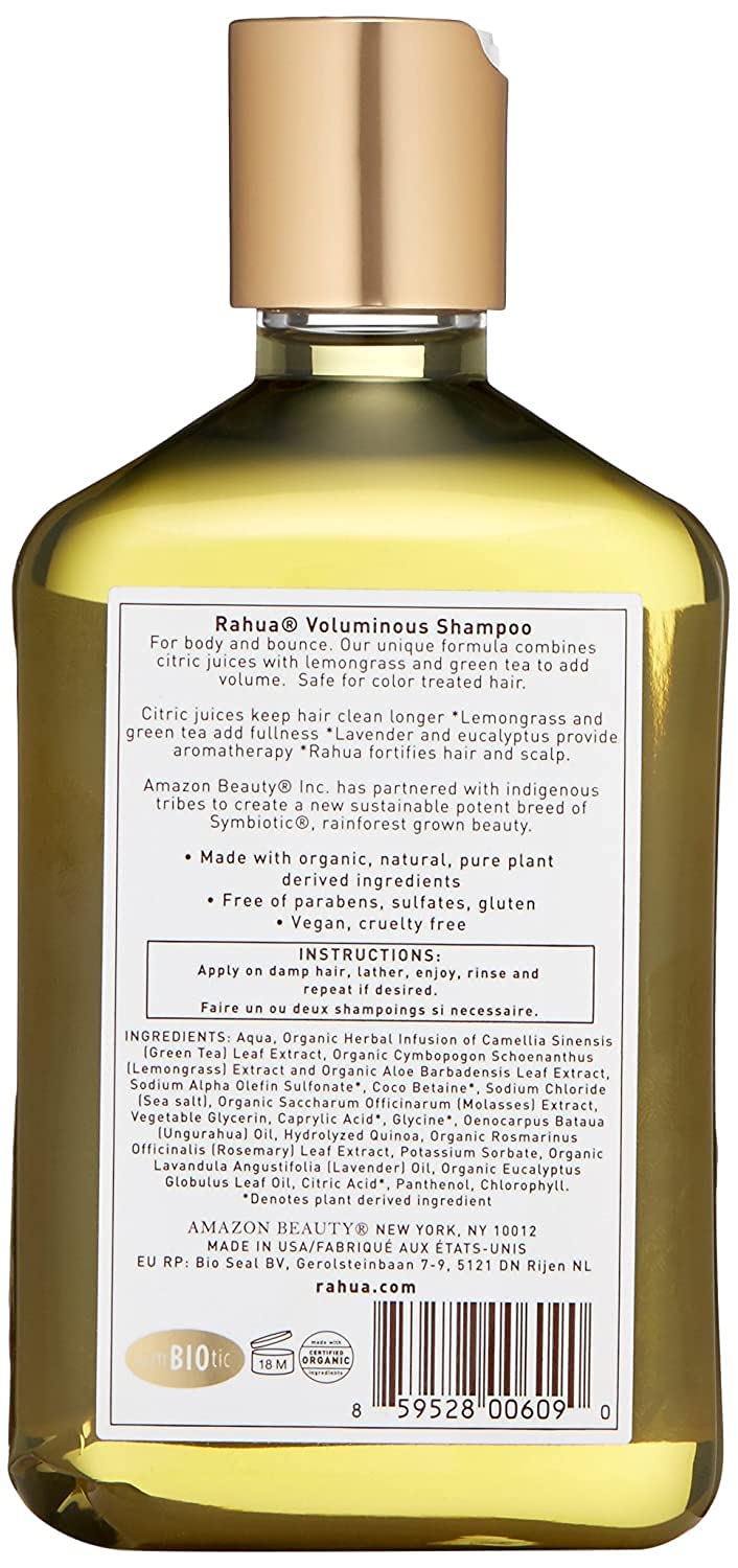 Rahua shampoo being applied in shower for invigorating cleanse