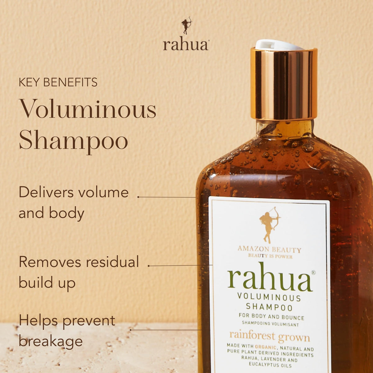 Rahua pump dispensing creamy lather for lightweight cleansing