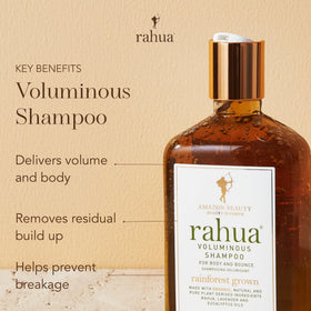 Rahua pump dispensing creamy lather for lightweight cleansing