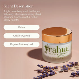 Rahua 2 fl oz size scale with hand to show portable travel-friendly bottle