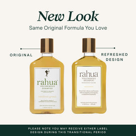 Rahua back label close-up listing botanical ingredients and benefits