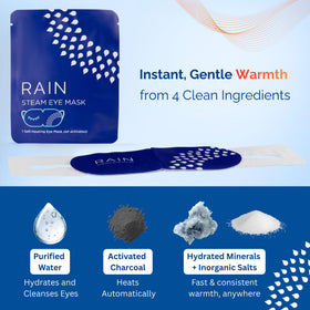 Rain mask next to hand for size comparison demonstrating compact portability