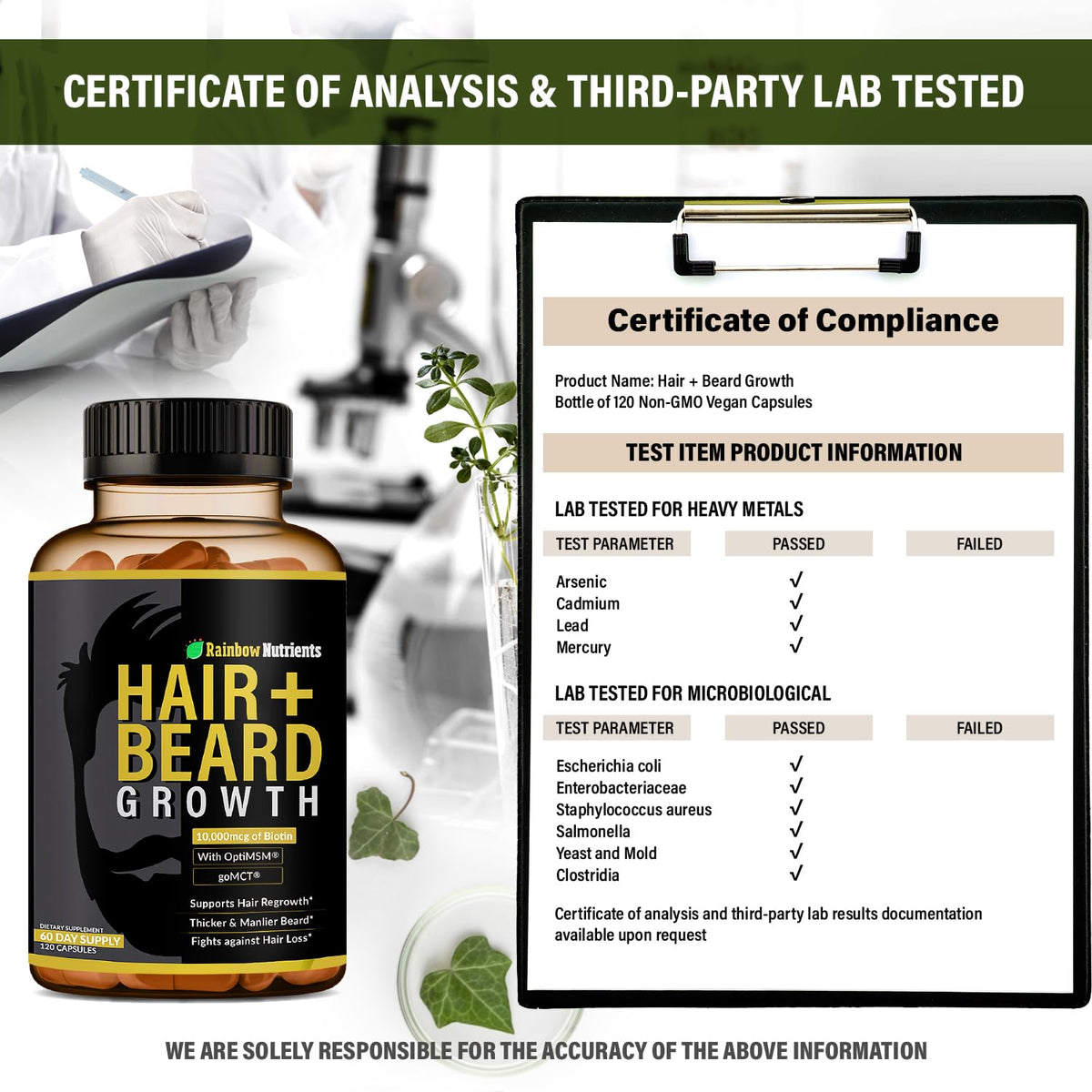 Subtle before and after hair visual scale with Rainbow Nutrients context