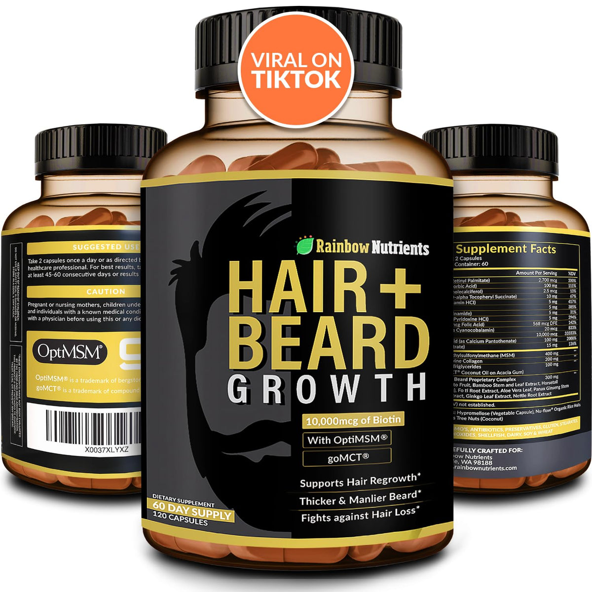 Rainbow Nutrients front packaging showing bottle and benefits