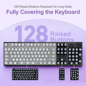 Raised Button installed on a desktop keyboard demonstrating fit and quieter typing