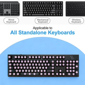 Raised Button side profile illustrating raised cylindrical-trapezoid keycap height