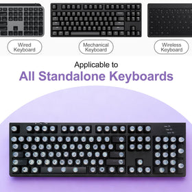 Raised Button layout displaying 128pcs to show variety and included keys