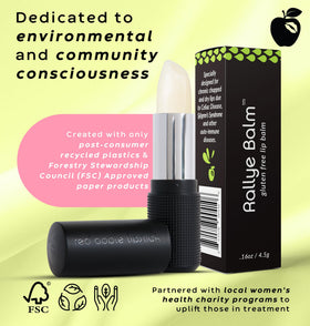 Rallye Balm size comparison beside coin showing portable travel convenience