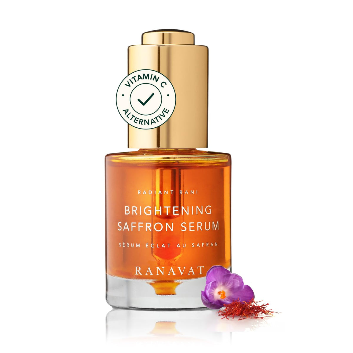 RANAVAT BOTANICS front bottle showing packaging and brightening benefit