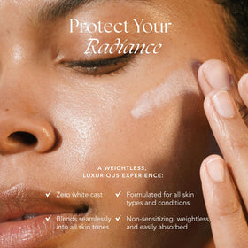 RANAVAT BOTANICS applied under foundation to demonstrate makeup compatibility