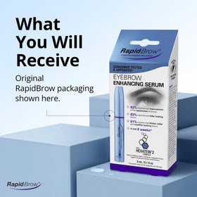 RapidBrow cruelty-free badge on a vanity signaling ethical choice and clean beauty