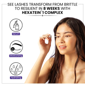 RapidLash clear serum drop on fingertip showing lightweight texture and hydration benefit
