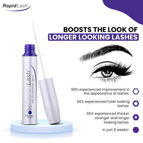 RapidLash applied to upper lash line illustrating safe use and enhanced lash appearance
