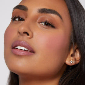 Rare Beauty cheek before and after comparison illustrating subtle color boost and lift