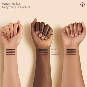 Rare Beauty Compassion eyeliner in use on eye illustrating precise application and longwear benefit