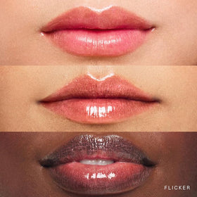 Rare Beauty Glimmer texture close-up highlighting rose-gold pearl shimmer and hydration