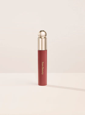 Rare Beauty Soft Pinch front packaging showing tube and shade, highlights moisturizing benefits