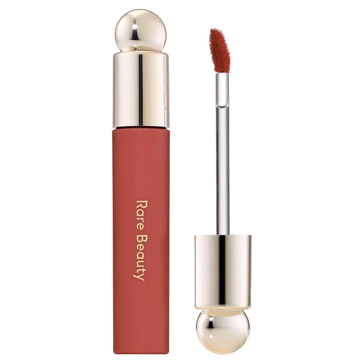 Rare Beauty lip oil Serenity front view showing glossy tint and hydrating sheen