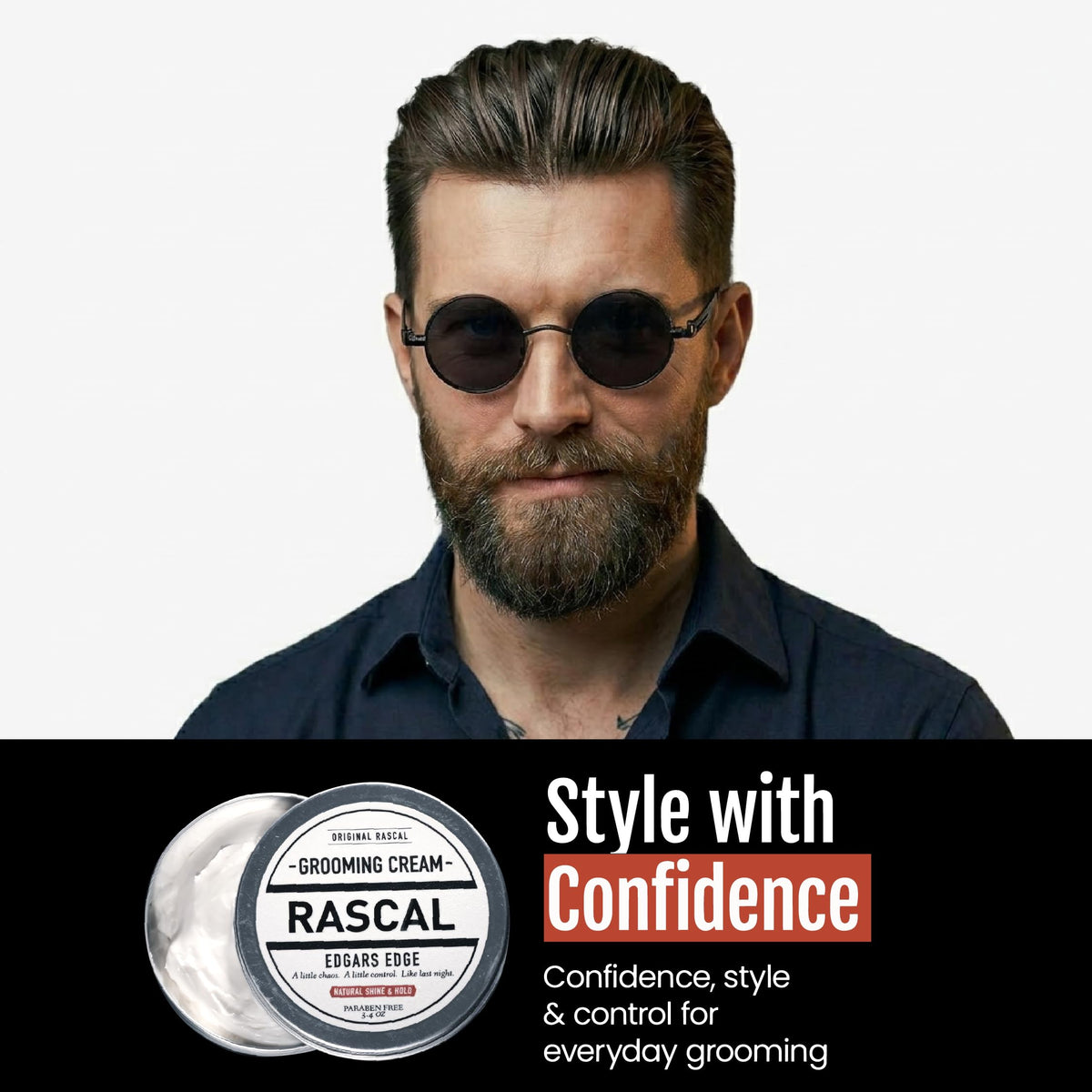 rascal on bathroom counter lifestyle scene showing professional everyday grooming routine