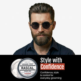 rascal on bathroom counter lifestyle scene showing professional everyday grooming routine