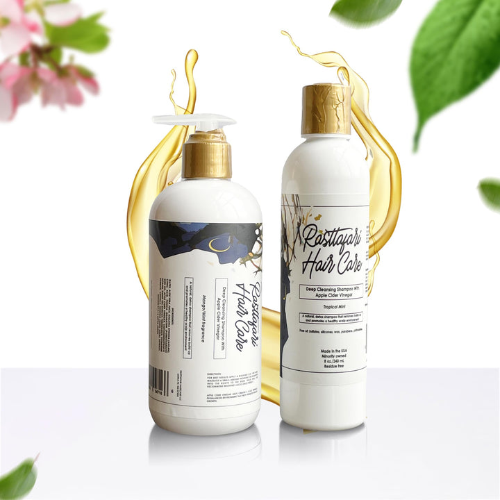 Rasttafari Hair Care bottle front label showing product name and benefits