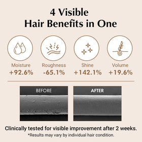 RATED GREEN hand applying leave-in to wet hair for easier styling