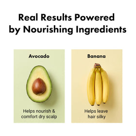 RATED GREEN avocado and banana ingredients displayed for natural nourishment