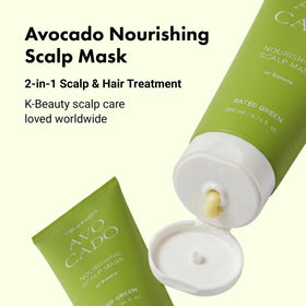 RATED GREEN open lid revealing creamy mask texture and nourishing appeal